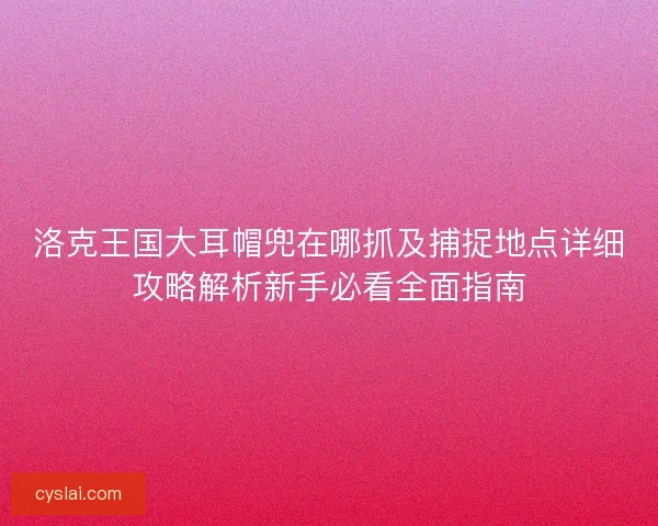 洛克王国大耳帽兜在哪抓及捕捉地点详细攻略解析新手必看全面指南