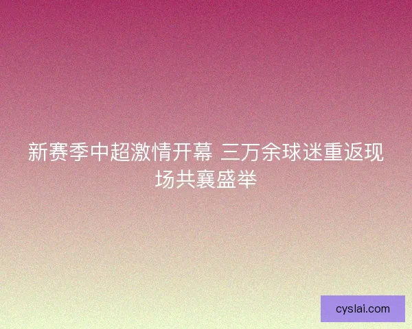 新赛季中超激情开幕 三万余球迷重返现场共襄盛举 新赛季中超激情开幕 三万余球迷重返现场共襄盛举
