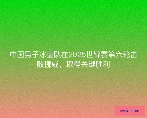 中国男子冰壶队在2025世锦赛第六轮击败挪威，取得关键胜利