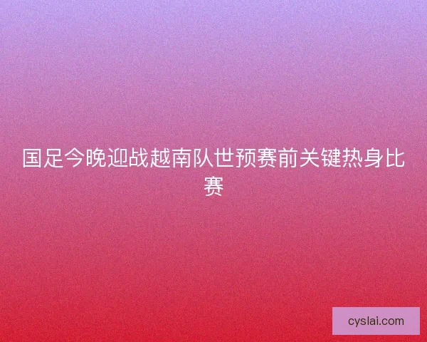 国足今晚迎战越南队世预赛前关键热身比赛